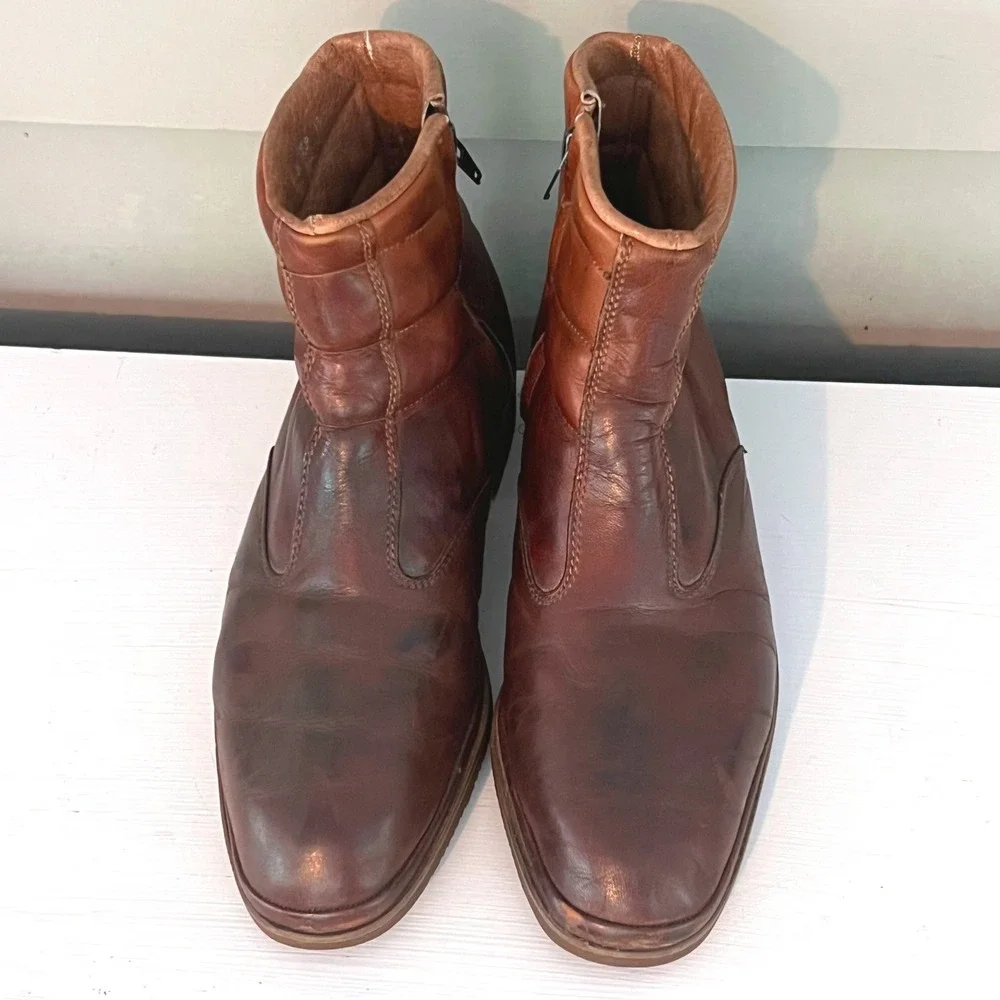 The Florsheim Shoe Beetle Boots Zip Vibram Vintage 8.5 D Chevron Hipster